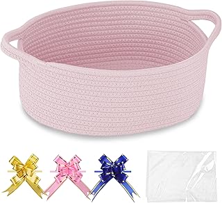 COMSE Small Woven Basket with Gift Bags and Ribbons, Gift Basket Empty, ...
