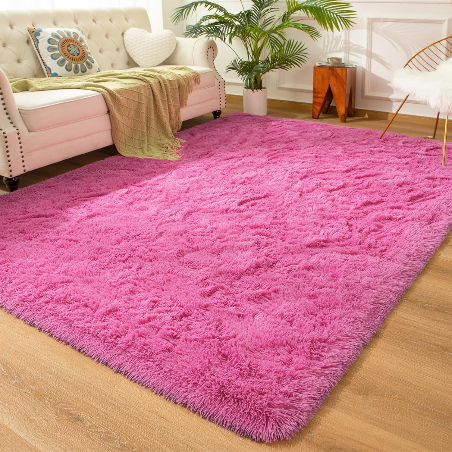 Andecor Soft Fluffy Bedroom Rugs, 5 x 8 Feet Indoor Shaggy