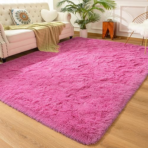 Andecor - Alfombra suave y peluda para decoración del suelo del hogar, dormitorio, sala de estar, interiores, área suave para niños, niñas, bebés