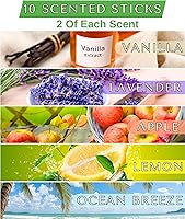 Vista 2 de Whole Home Air Freshener 10 Scented Sticks Included Passive Essential Oil Diffuser Easier Placement Than HVAC Furnace Filter or AC