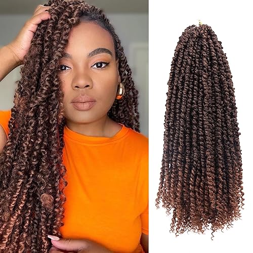 Cabello Passion Twist  8 paquetes de 18 pulgadas Passion Twist Crochet Hair para mujer, extensiones de cabello ondulado con ganchillo (18 pulgadas