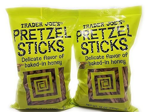 Trader Joe's Pretzel Sticks Delicado Sabor al Horno en Miel 12 oz (11.5 fl oz)  Paquete de 2