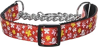 Mirage Pet Products Martingale Butterfly Nylon Ribbon Collar, Medium, Red