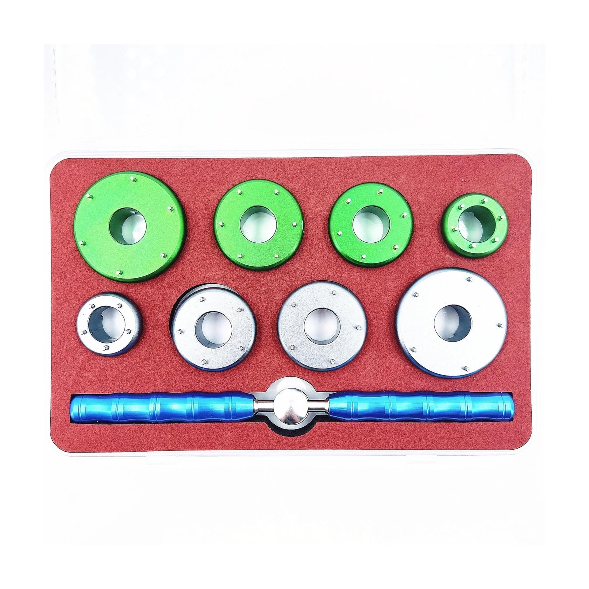 9 Uds. De Herramientas for reparación de Relojes, abridor Caja Reloj, Troqueles 6 Pines y 5 for Cajas 20mm-42mm, ranurados para Relojes