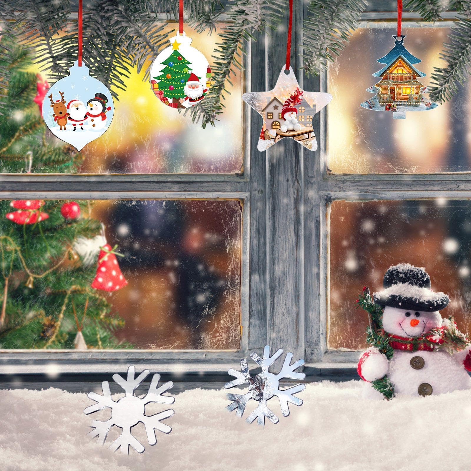 Amazon.co.jp: アクリルクリスマスオーナメント 48個 空白クリスマス