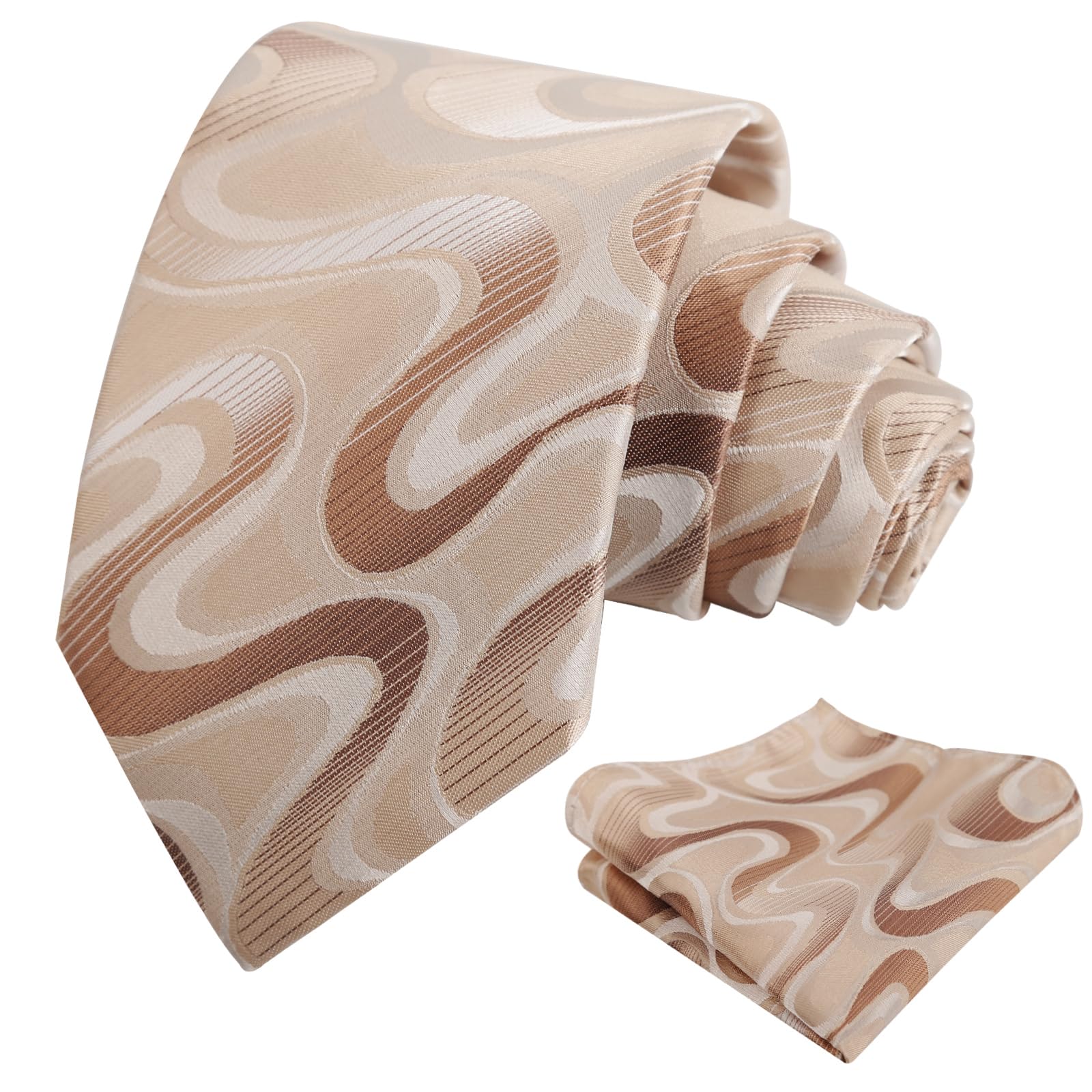 Alizeal Mens 3.15'' Gradient Novelty Pattern Tie Set with Pocket Square Casual Color Tie Set