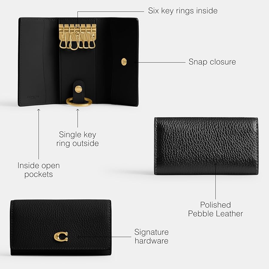 Amazon.com: Coach Ring Key CASE 6, B4/Black : Clothing