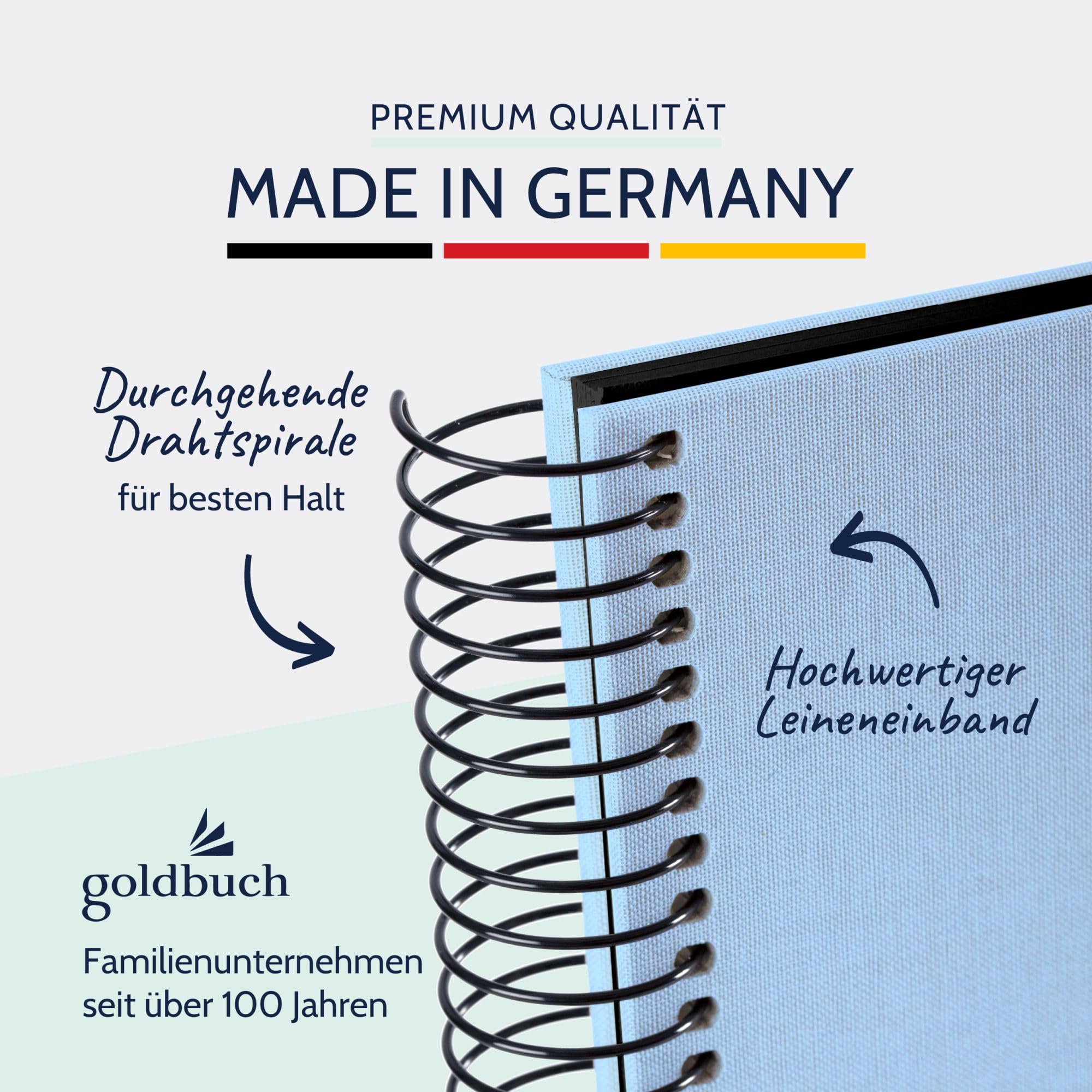 goldbuch Bella Vista 25 529 Spiral Album Sky Blue 35 x 30 x 2.8 cm Photo Album 40 Black Pages Picture Album Cover Linen Photo Album Landscape Photo Book Sky Blue - Image 3