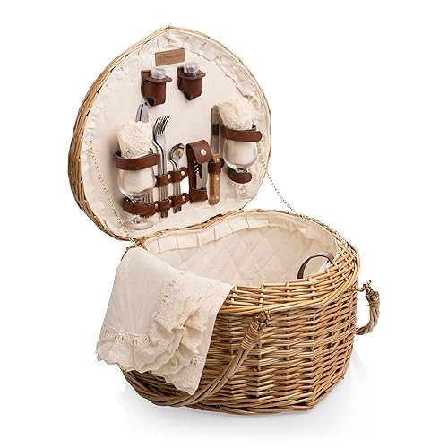 Heart Picnic Basket, (Antique White)