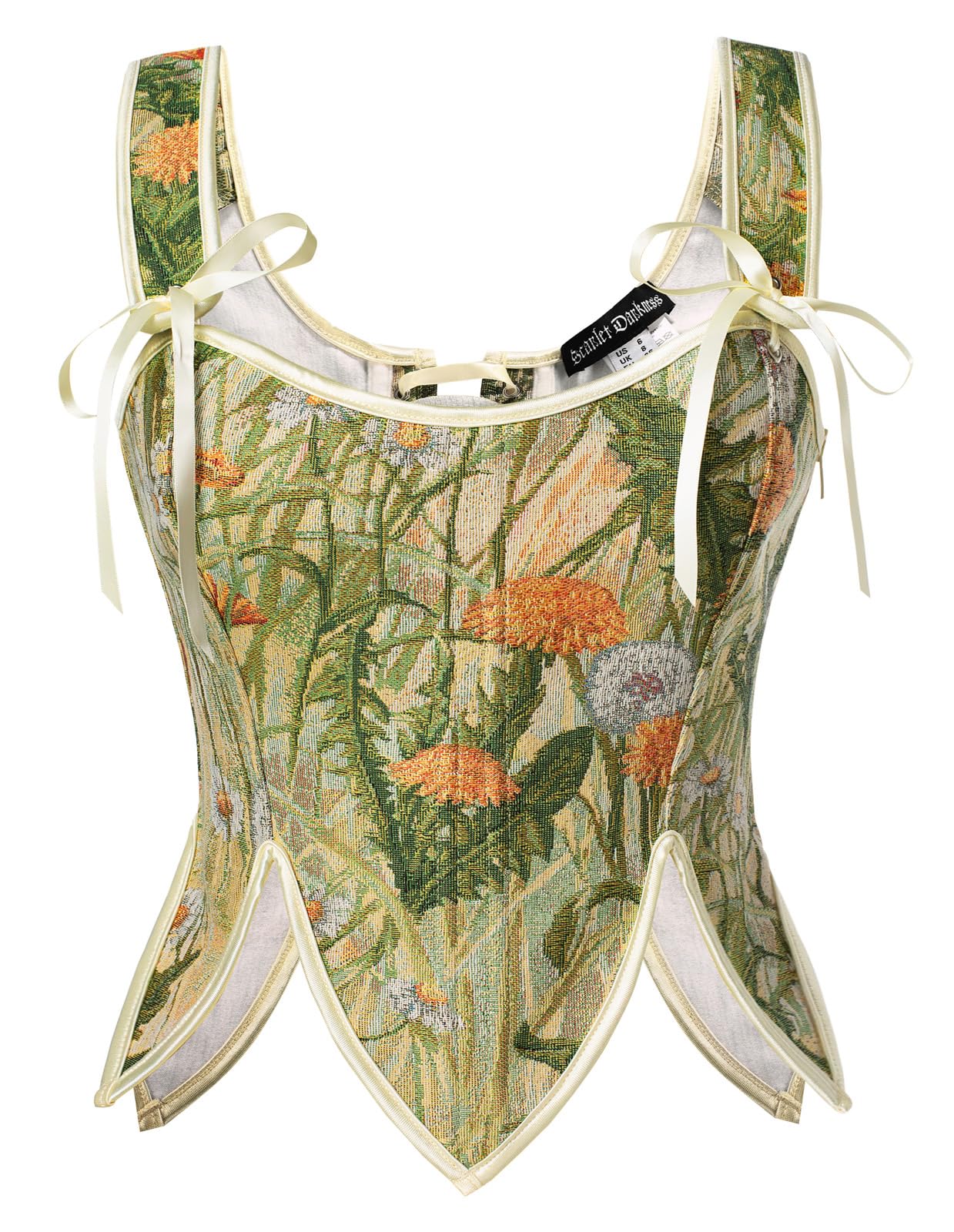 Scarlet Darkness Women's Renaissance Corset Tops Floral Boned Bodice