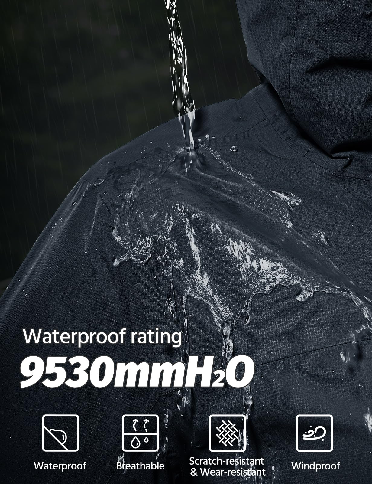 CMTOP Impermeable Femme Veste de Pluie Femme Légère Pliable, Coupe-Vent Veste Imperméable à Capuche Respirante Parka Imperméable avec Poches pour Randonnée Camping Cyclisme