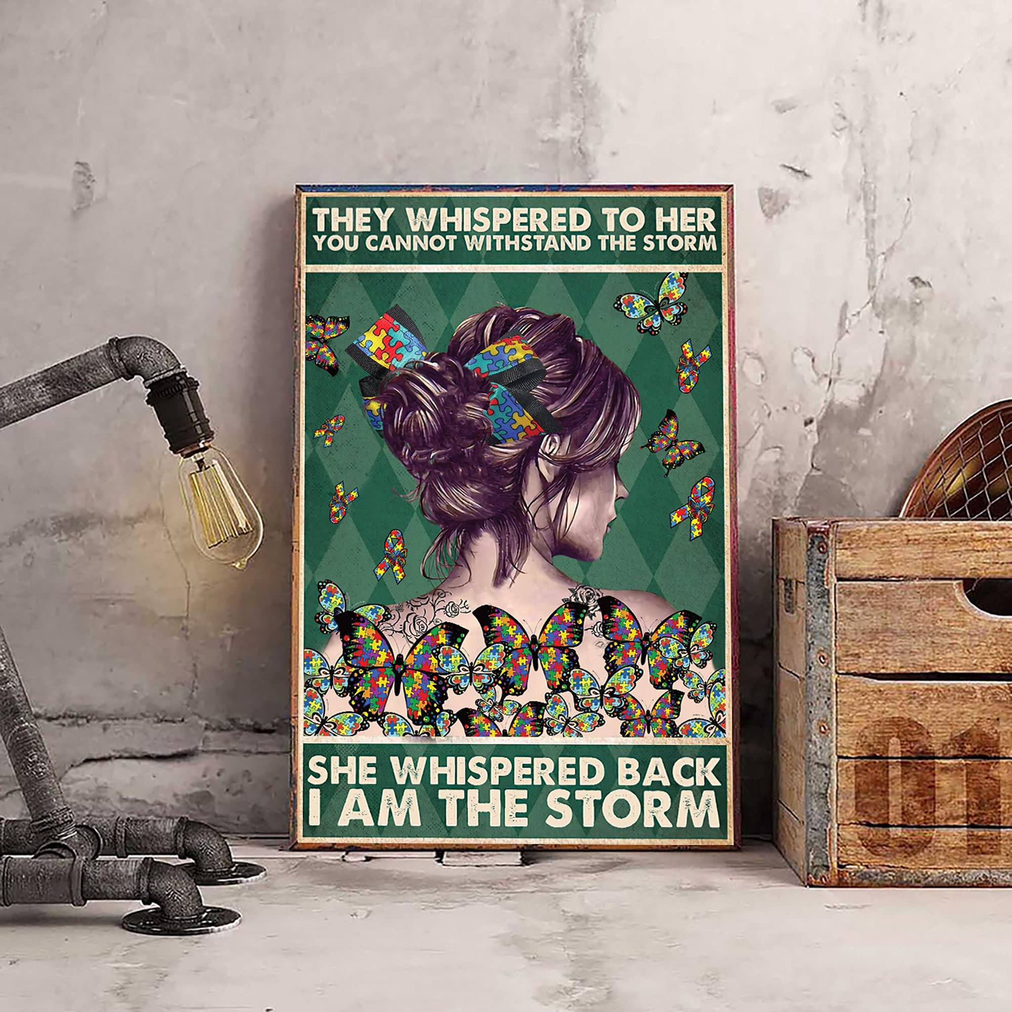 Biopracess Metalpostera25847 They Whispered To Her You Cannot Withstand The Storm She Whispered Back I Am The Storm Metal Sign Art Tin Metal Poster Gift 8X12 Inch