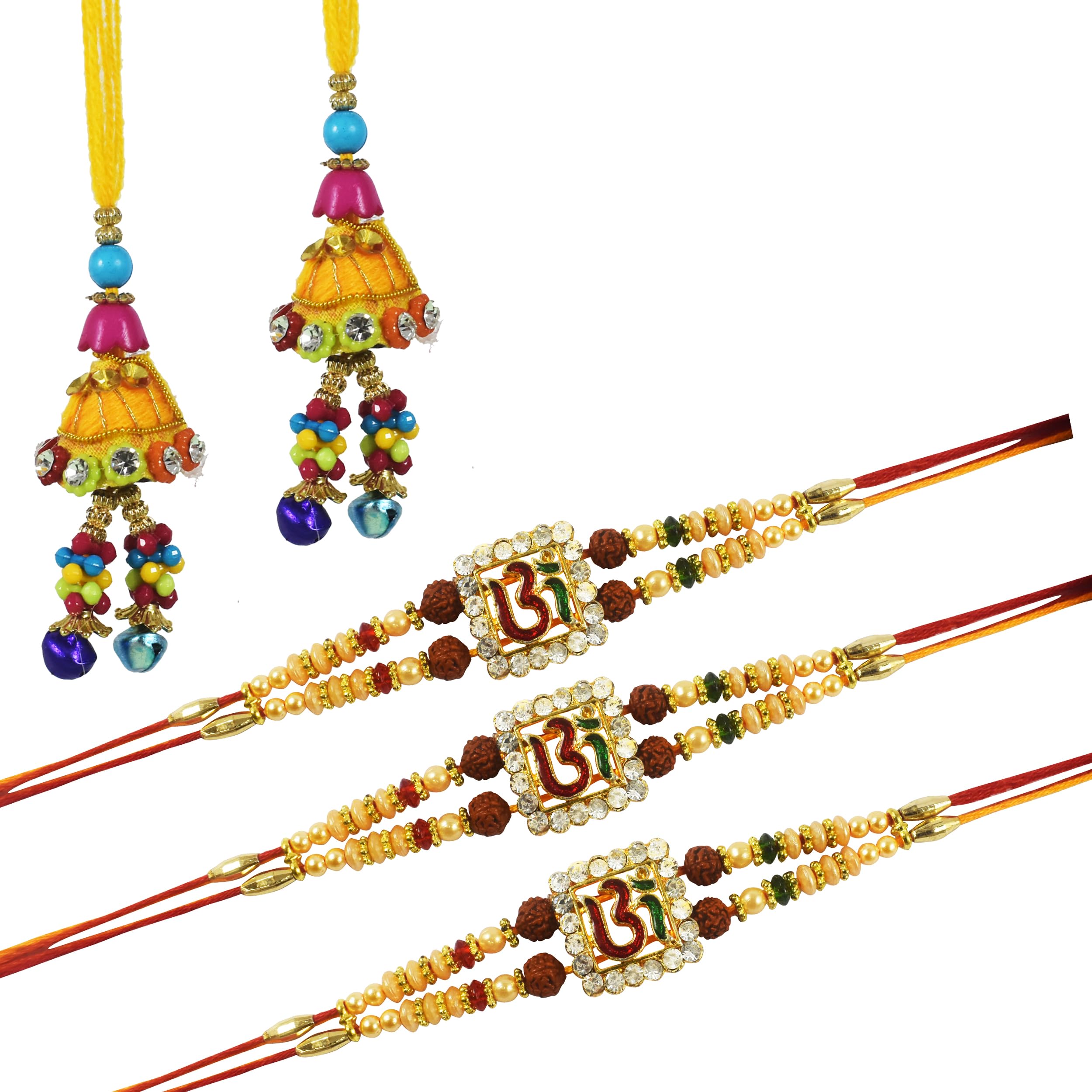 Forty Wings Set Of 3 Om Rakhi With 2 Pcs Bhabhi Bangle Lumba For Brother Bhaiya Bhai Bhabhi Kids Latest Rakhi For Brother (B0CDV9FP3F) Amazon Price History, Amazon Price Tracker