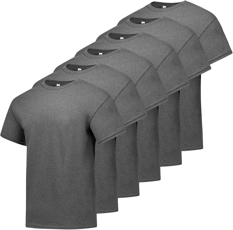Paquete de camisetas para hombre Hanes - Paquete de 4 o 6 - Camisetas de algodón con cuello redondo Essential-T - Ropa de hombre de todos los días - Grandes y altos