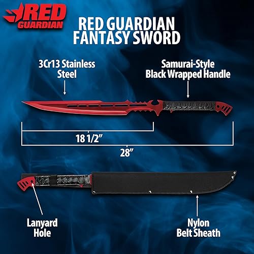 Miniatura 2 de Guardian Fantasy Sword - Color Options  18.5 Blade with Electroplated Finish  Cool Cosplay Sword with Belt Sheath  Samurai Style Handle  One-Piece