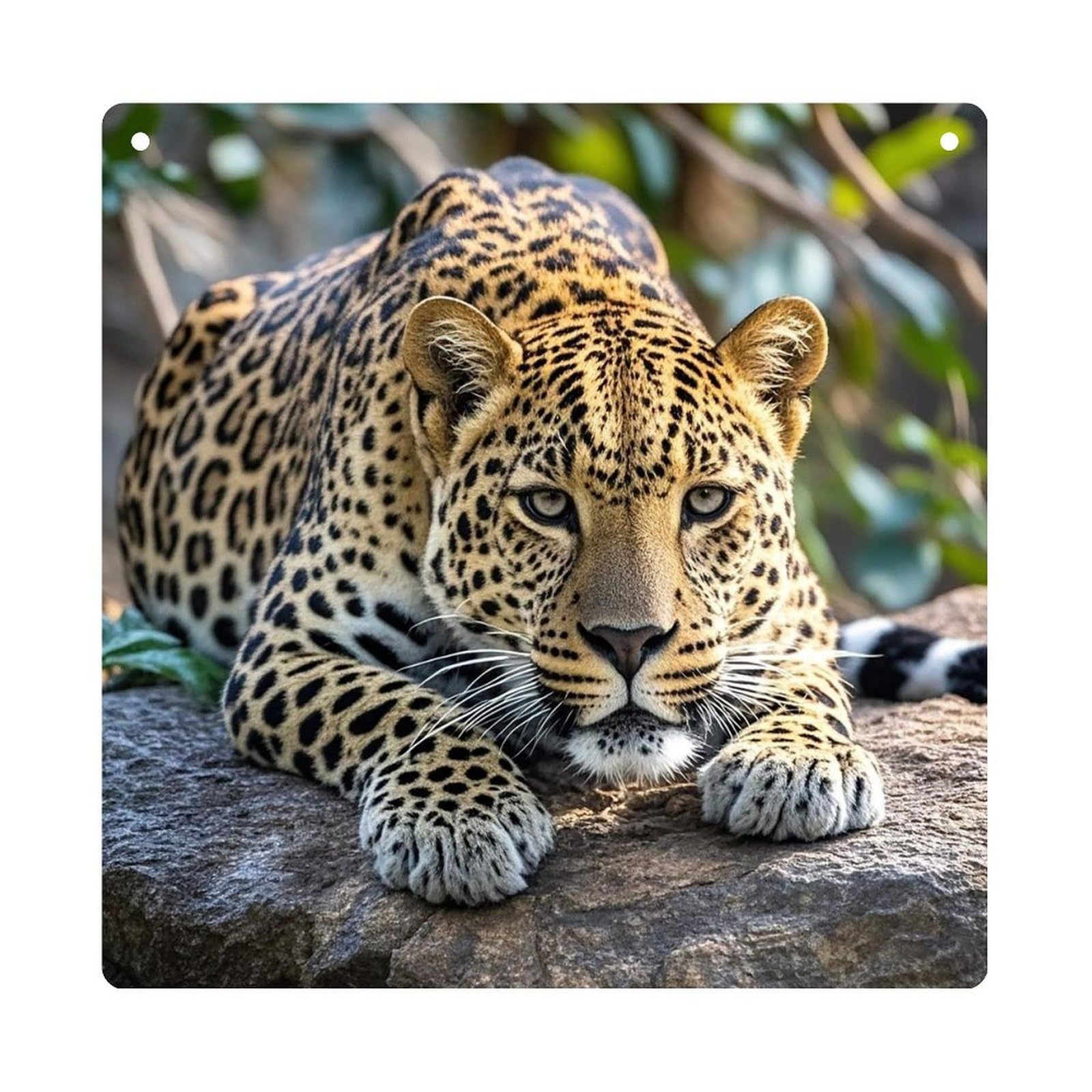 Leopard on The Stone Hanging Ornament Wall Decor Pendant