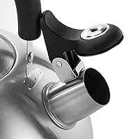 Vista 4 de Dominion Hervidor de té silbante de acero inoxidable de 3 litros, mango ergonómico, mango anticalor, las calderas de té y agua perfectas para tu