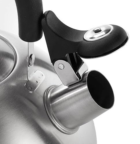 Miniatura 4 de Dominion Hervidor de té silbante de acero inoxidable de 3 litros, mango ergonómico, mango anticalor, las calderas de té y agua perfectas para tu