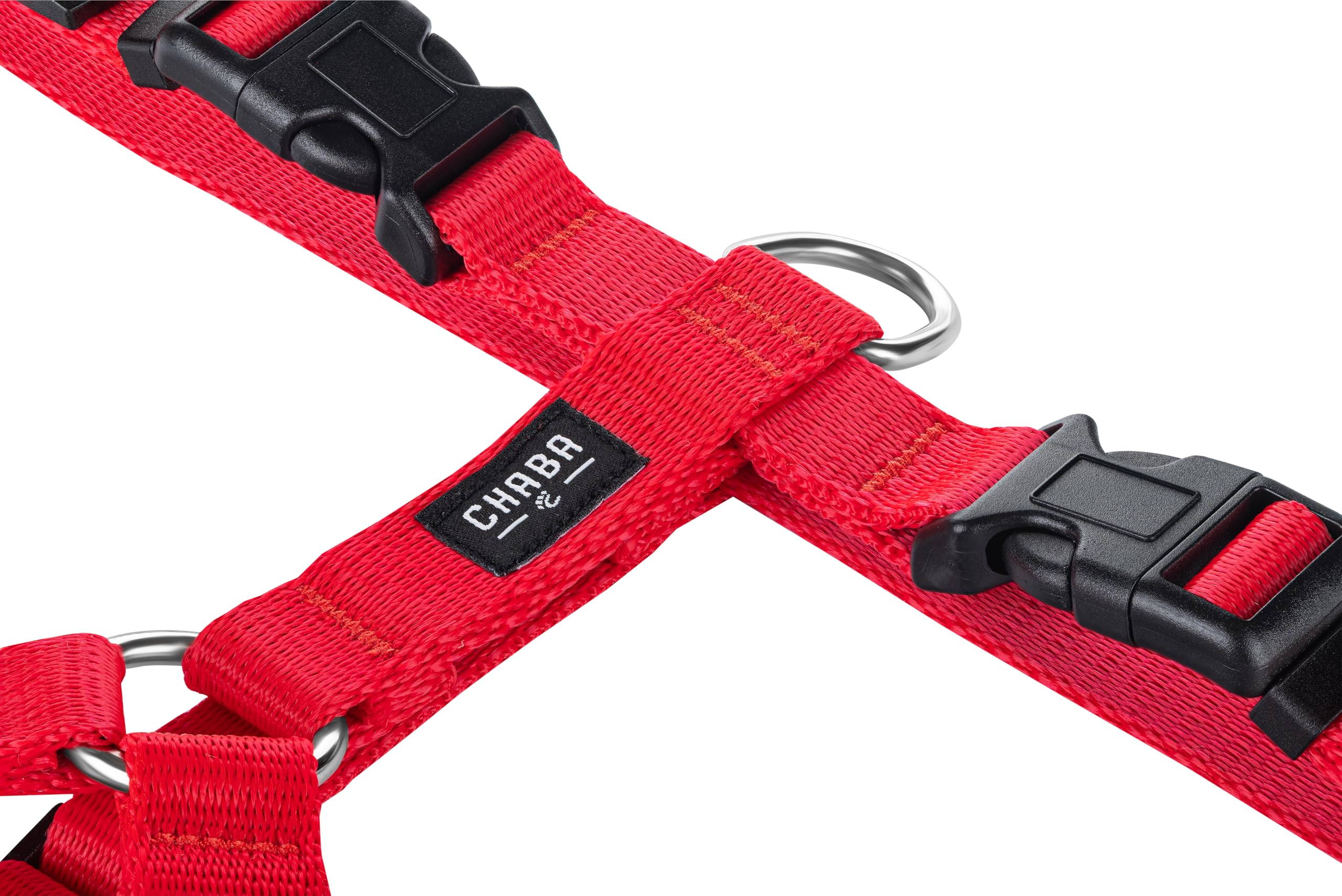 Chaba Guard Hundegeschirr für kleine und mittelgroße Hunde mit Kontrolle, Anti-Zug & Würgen, Verstellbar, Bequem und Leicht, Classic Step-in Brustgeschirr, Dog Harness, Größe M, ROT
