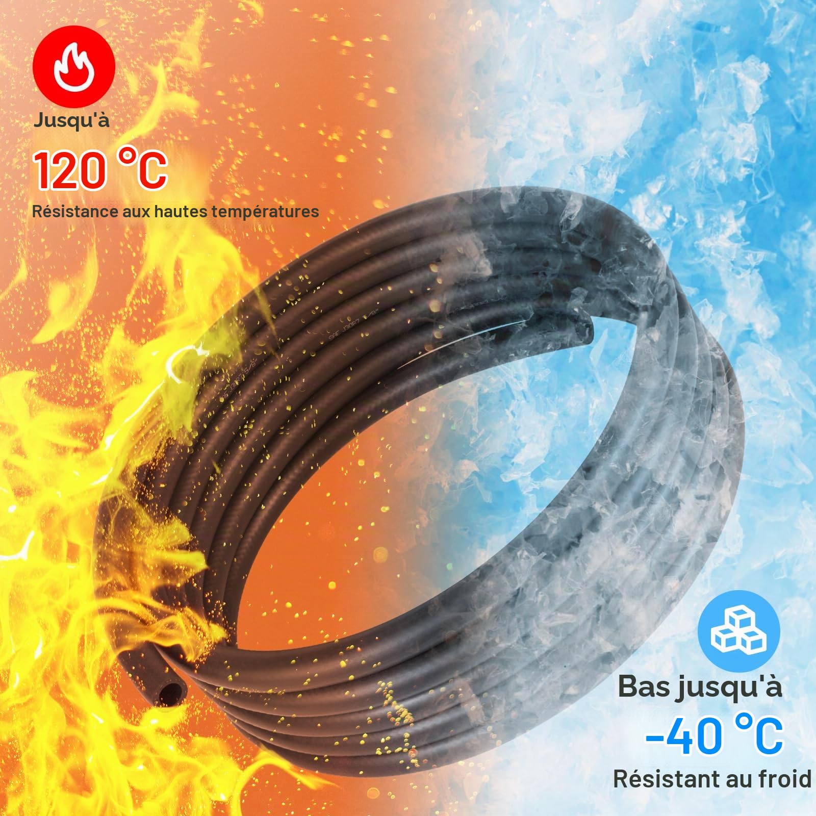 Tuyau De Carburant De Diamètre Intérieur 16mm, Tuyau De Carburant En Caoutchouc Nbr De 6m, SAE J30R7 300PSI Par WIVIE