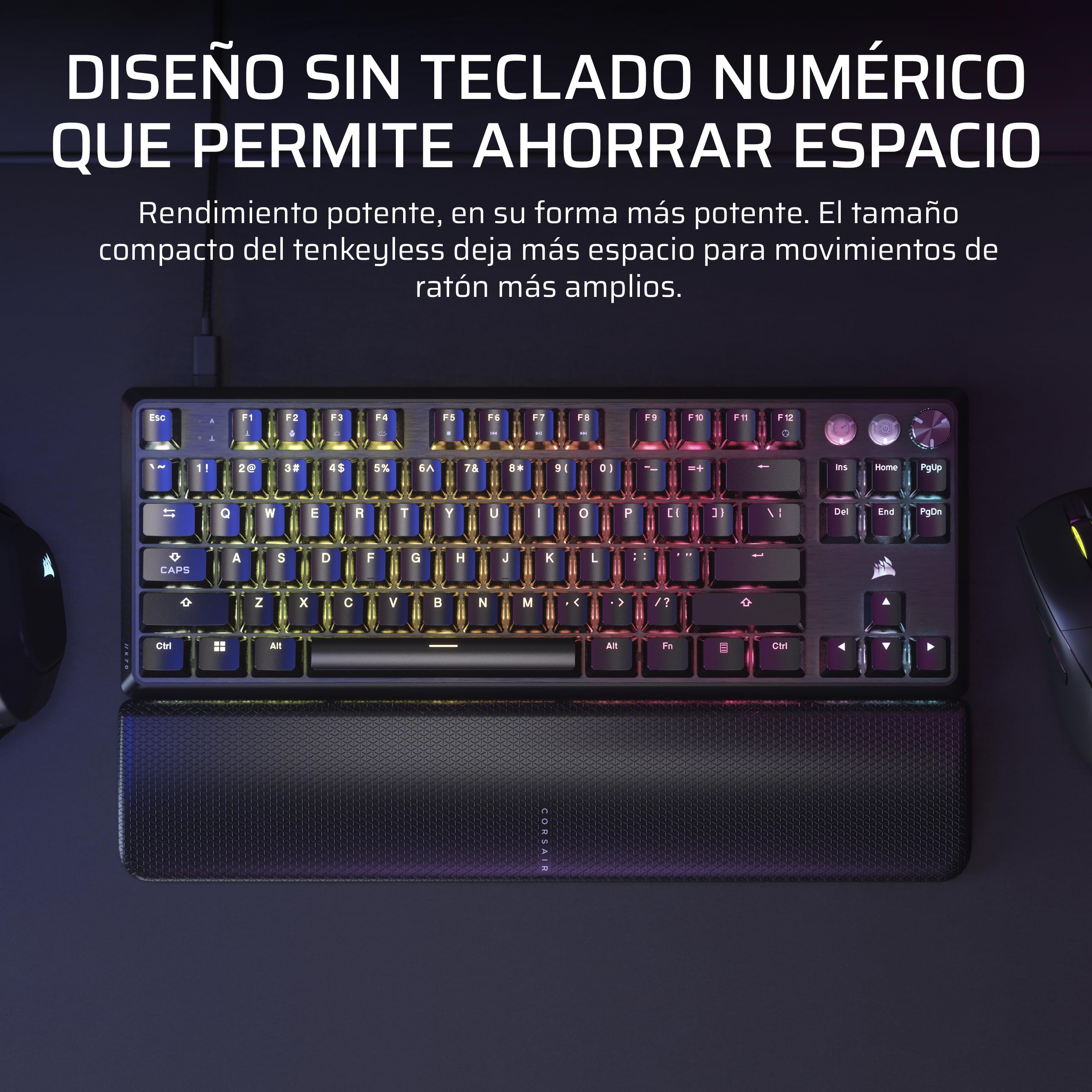 Corsair K70 Pro TKL + Elgato Stream Deck Mini Paquete - Teclado para Juegos con Cable Magnético-Mecánico con Studio Controller para Zoom, Teams, PowerPoint, MS Office, etc, Compatible with PC/Mac