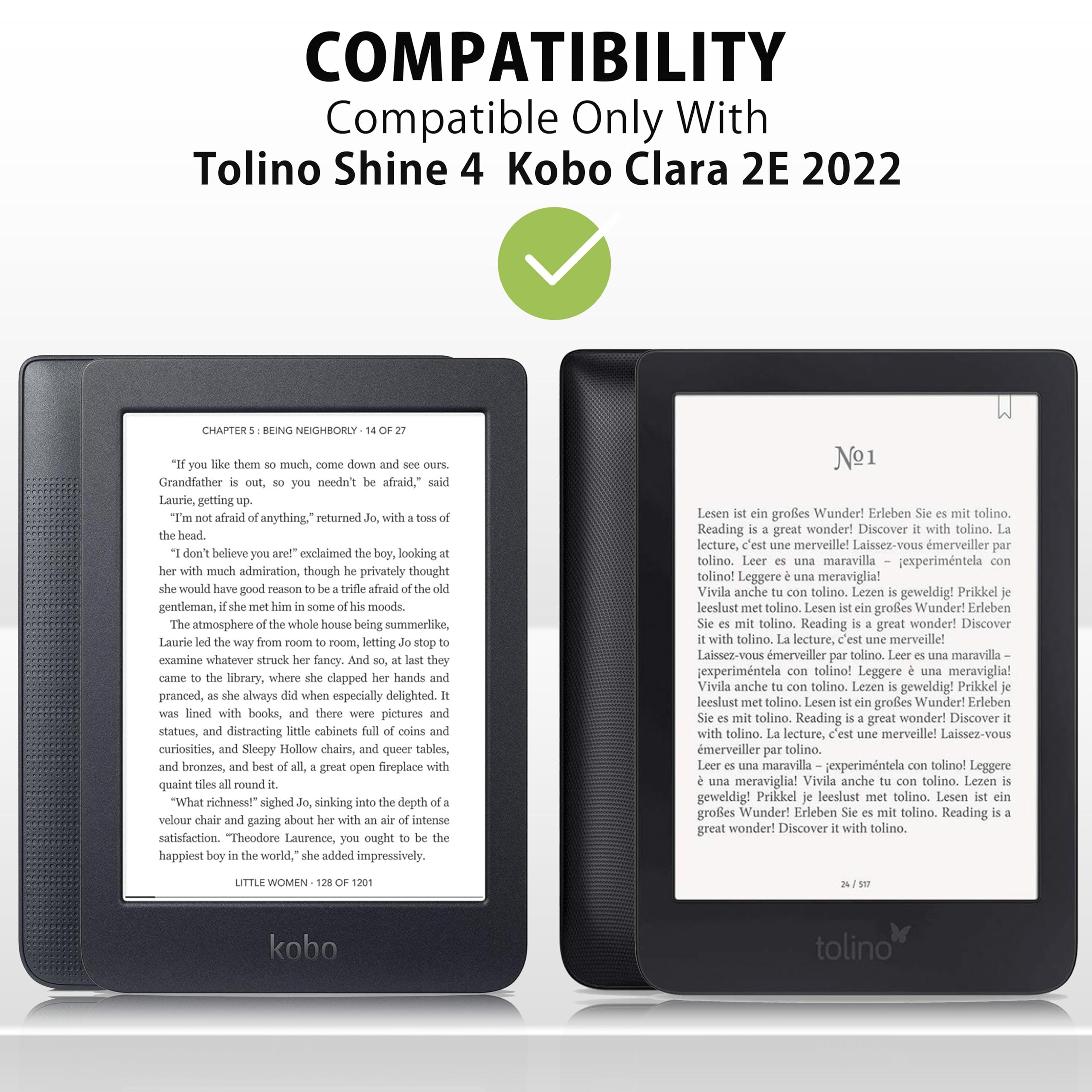 MyGadget Cover compatible Tolino Shine 4, Black, TolIno Shine 4 | Kobo Clara 2E (2022) - Image 2