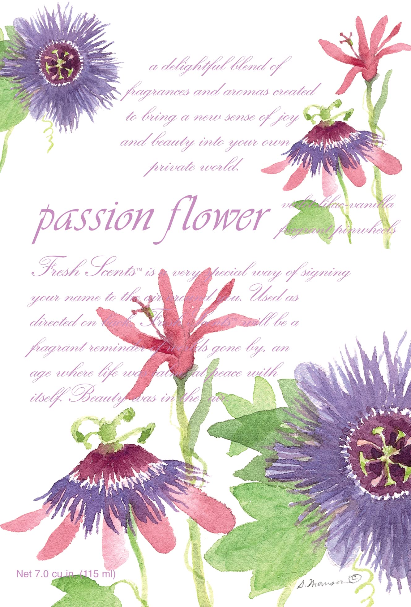 FRESH SCENTS - Passion Flower - Scented Sachet Bag, Drawer Fragrance Wardrobe Air Room Freshener for Living Room Bedroom Bathroom Laundry Basket Radiator or Car - Plumeria & Coconut Fragrance Notes