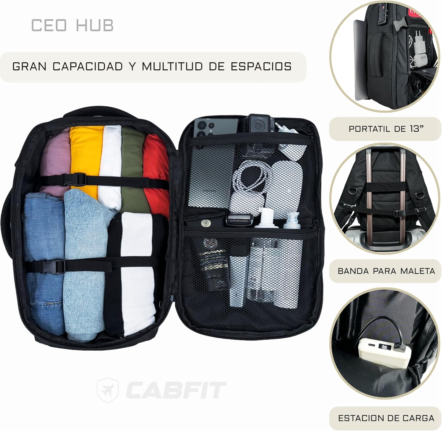 CEO HUB hátizsák teljes nézet és méretek