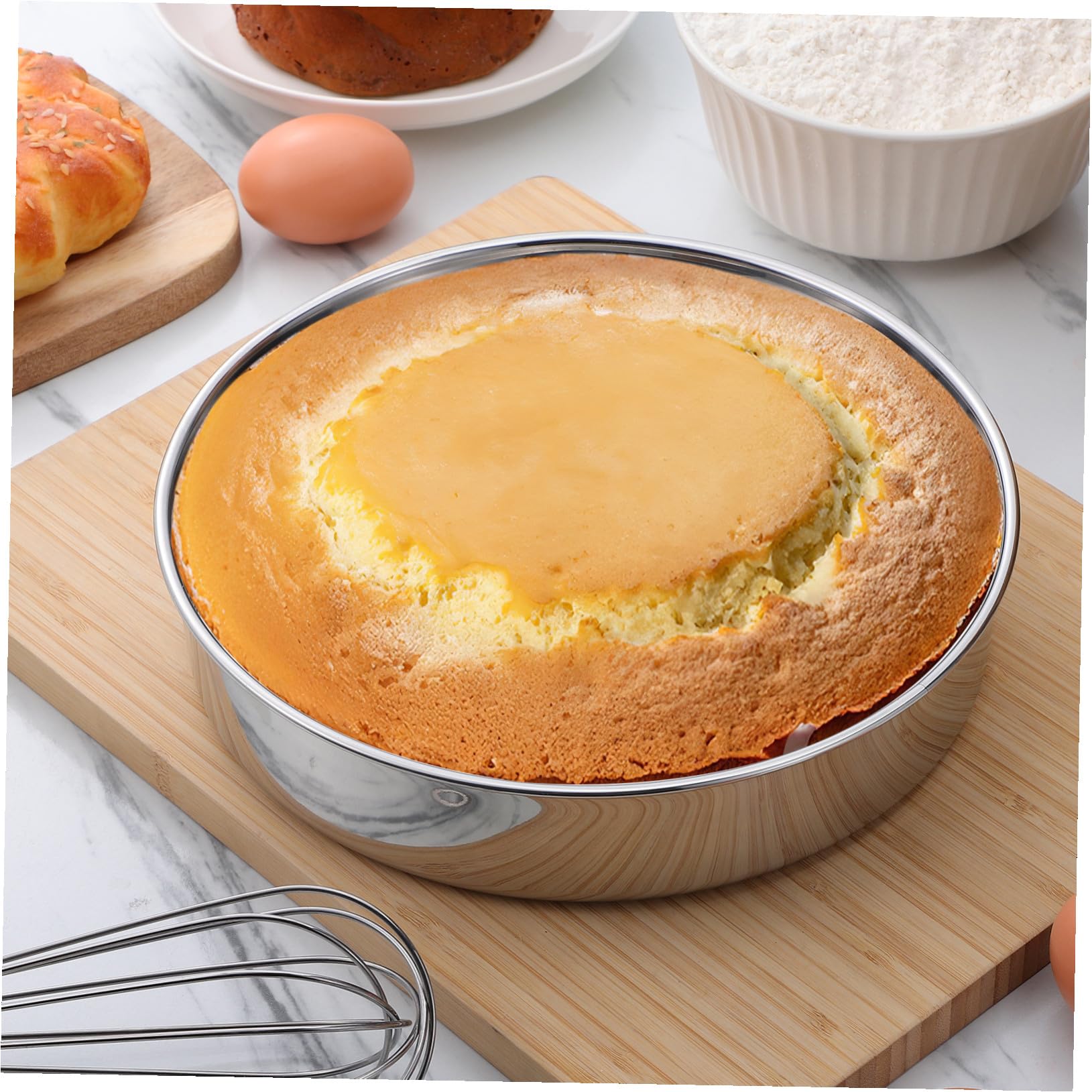 Moules à Gâteau Ronds Outil de Cuisson en Acier Inoxydable Lot de 2 Distribution Uniforme Chaleur pour Pâtisserie et Préparation de Repas