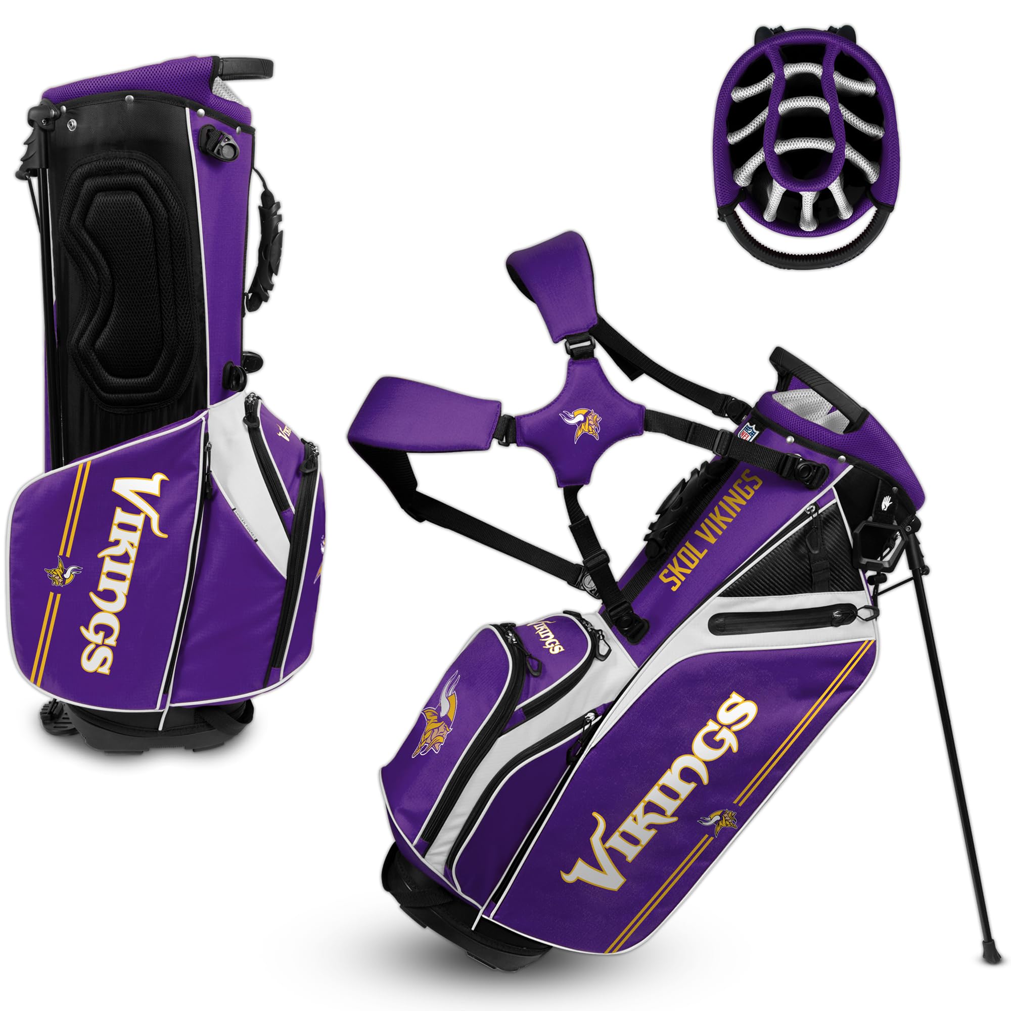 Team Effort WinCraft Minnesota Vikings Caddie Carry Hybrid Golf Bag