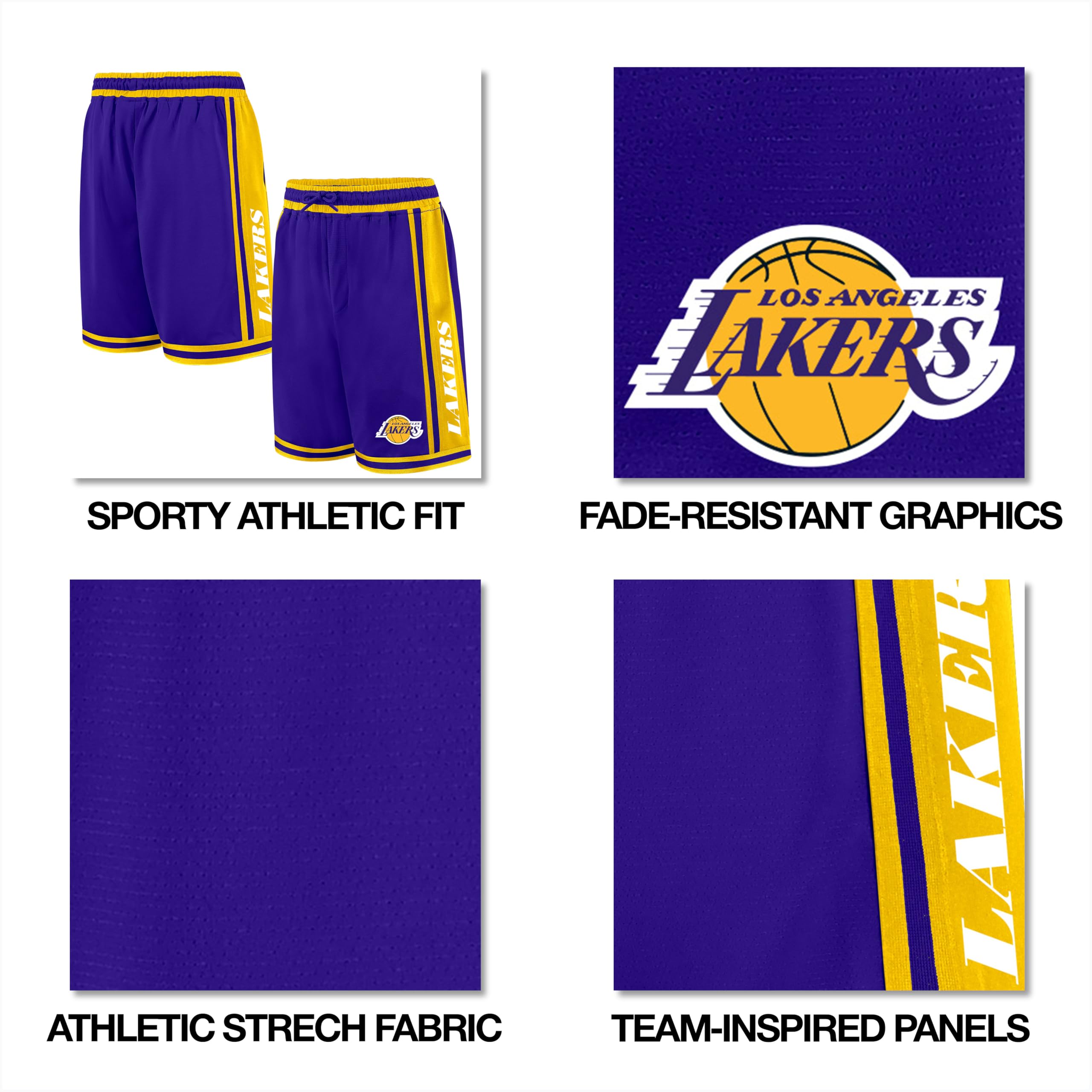 Ultra Game Pantalones cortos de baloncesto oficiales de la NBA para hombre, de malla de aire súper suave, ajuste clásico