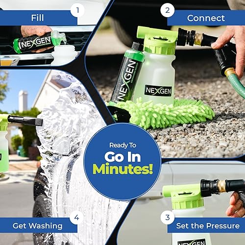 Miniatura 5 de Nexgen Pistola de espuma de baja presión  Pistola de lavado a presión ajustable, compatible con cualquier jabón de lavado de autos  Pistola de cañón