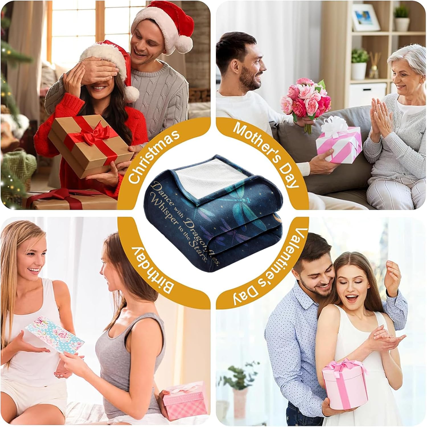 Dragonfly Throw Blanket Gift for Women, Celestial Night Sky Inspirational Quote Decor for Couch, Sofa, Bed, Living Room, Birthday Christmas Mother's Day Housewarming, 50'' x 60'' - Image 5