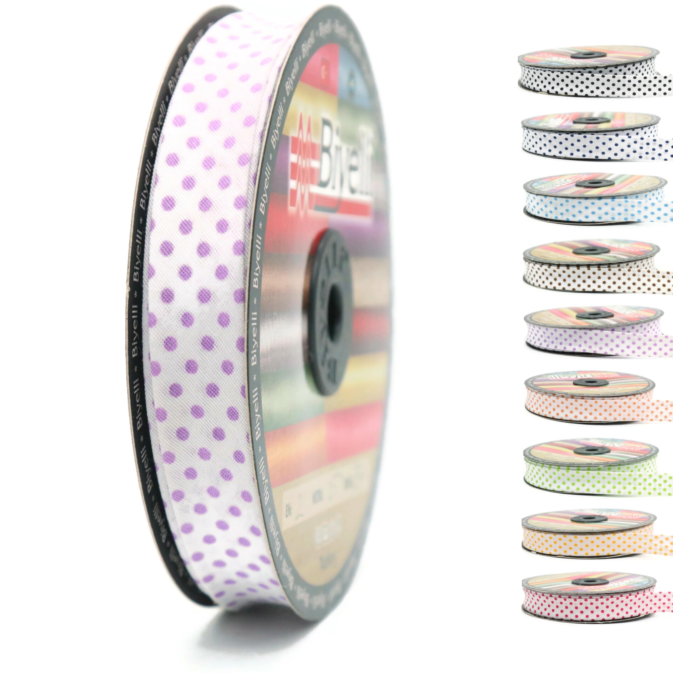 Cinta de encuadernación al bies plegable de algodón – 3/4 pulgadas (20 mm) de ancho – 27 yardas – Cinta de encuadernación al bies de algodón de un solo pliegue para coser ropa, bricolaje, morado B7