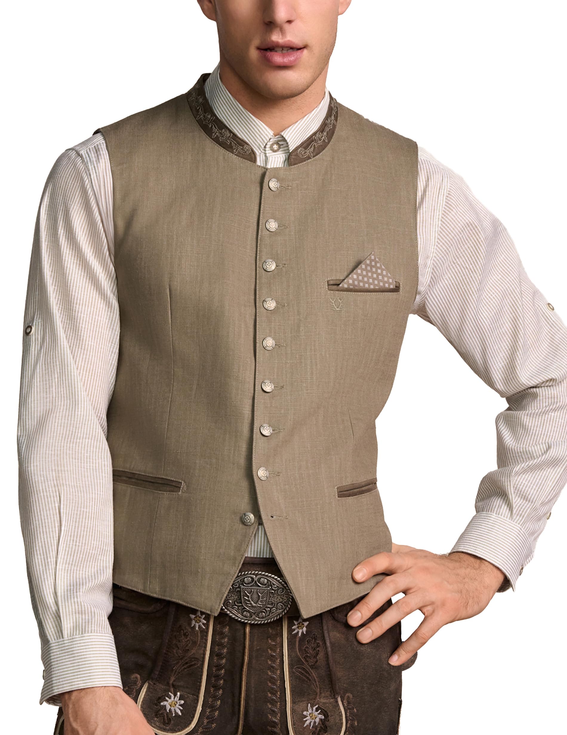 Krüger Herren Trachten Weste Lyam, klassisch, festlich, Rundhals, Tracht, Volksfest