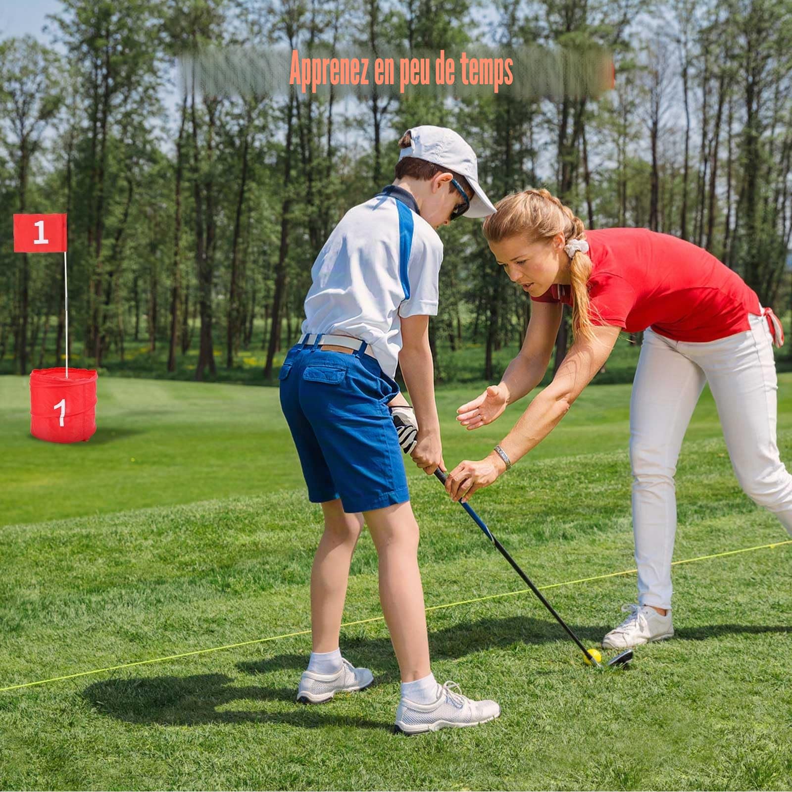 Jeu de Golf dans la Cour, Jeux de Golf dans Un Seau à 6 Trous Jeu de Golf dans la Cour Jeu d'Entraînement au Golf pour Adultes Enfants Pelouse Plage Cour Camping Parc