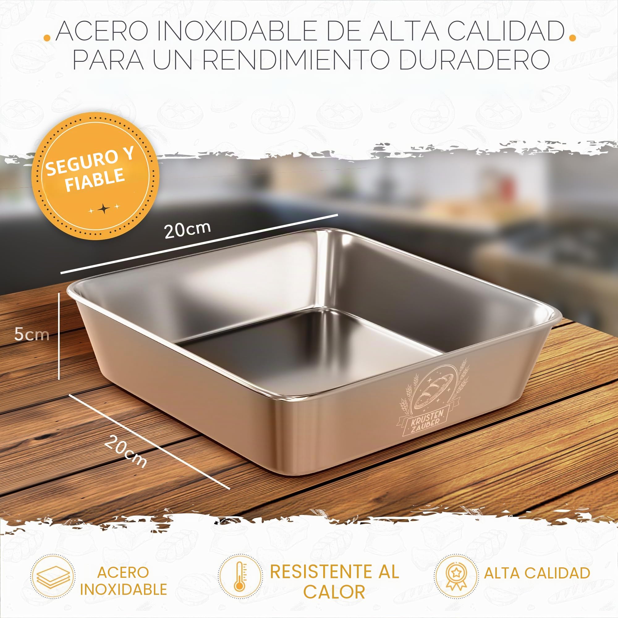 KRUSTENZAUBER Piedras de lava para hornear pan, incluye cuenco de vapor de acero inoxidable para una distribución óptima del calor gracias al vapor de agua natural, accesorios para pan crujiente