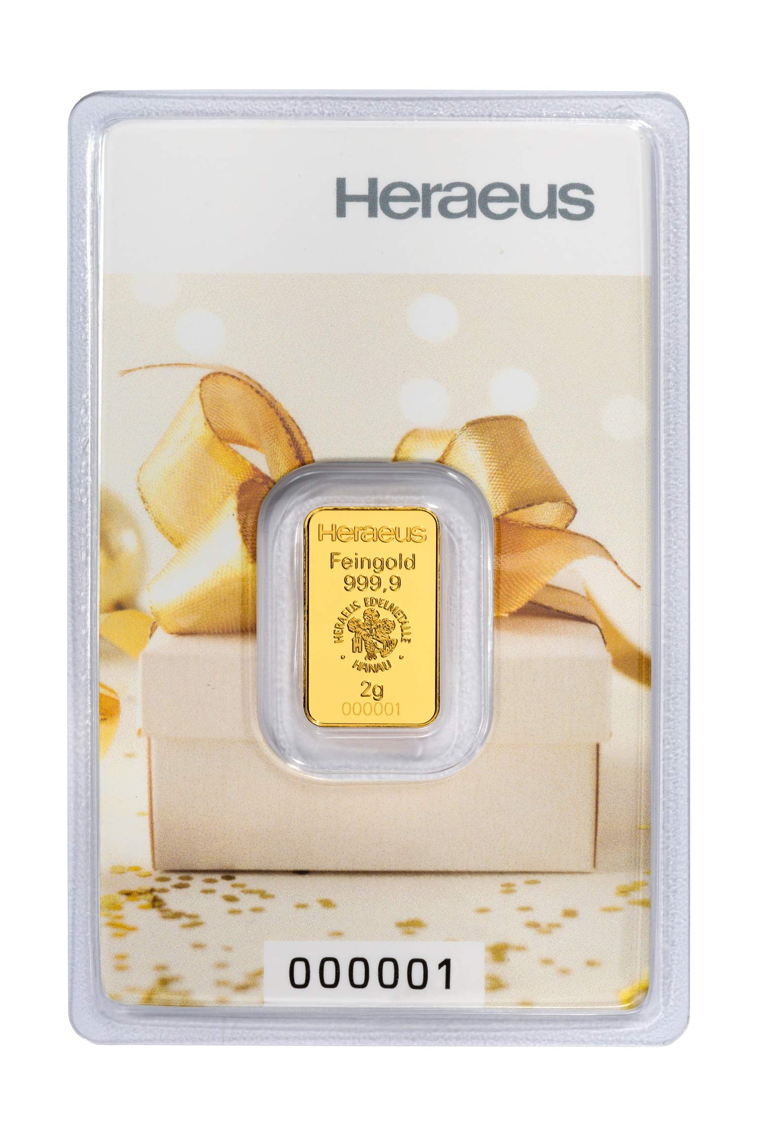 Goldstücke24 - Gold zur Taufe - Goldbarren im edlen Geschenk-Etui mit Grußkarte - Schwarz - Feingold 999,9 (2g Gold Geschenkmotiv)