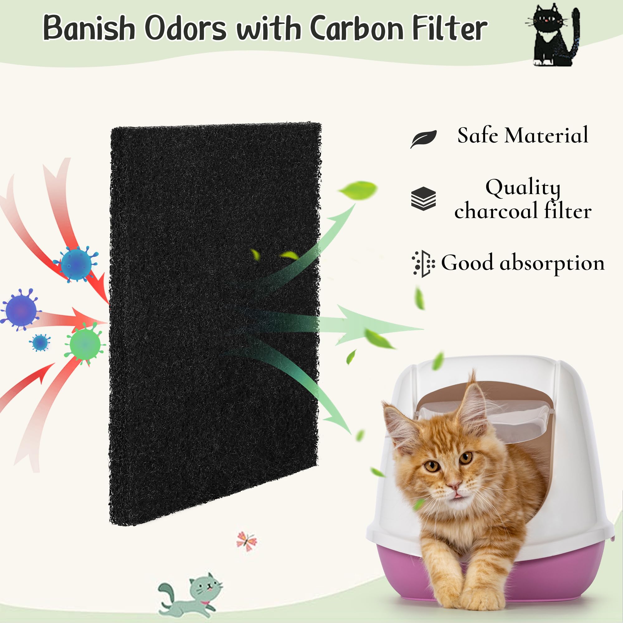 Litter Tray Carbon Filter Litter Robot Pack Activated Carbon