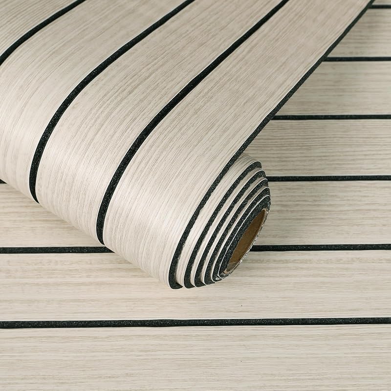 CHIHUT Ash Oak 3D Soundproof Wood Panels for Interior Wall Decor Kitchen Island 12"x79" Flexible Foam Wood Slat Wall Paneling Roll Self Adhesive Decorative Textured Ceiling Wallpaper for Bedroom