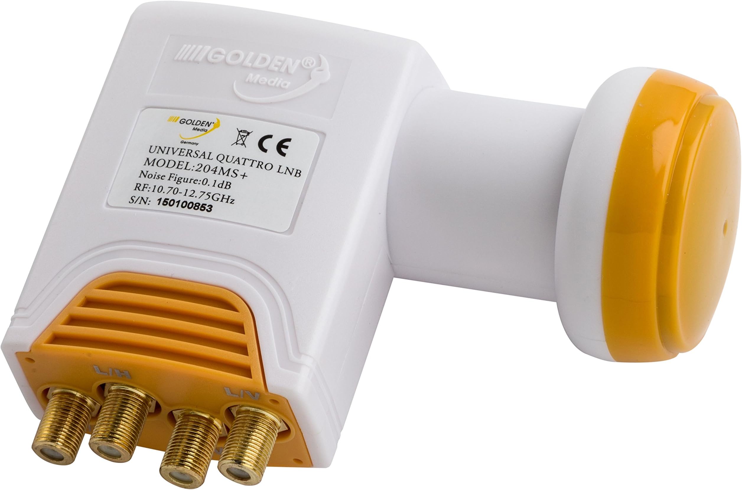 Golden Media High Gain Universal Quattro LNB with Gold-Plated Contacts Full HD, 4 K (0.1 dB)