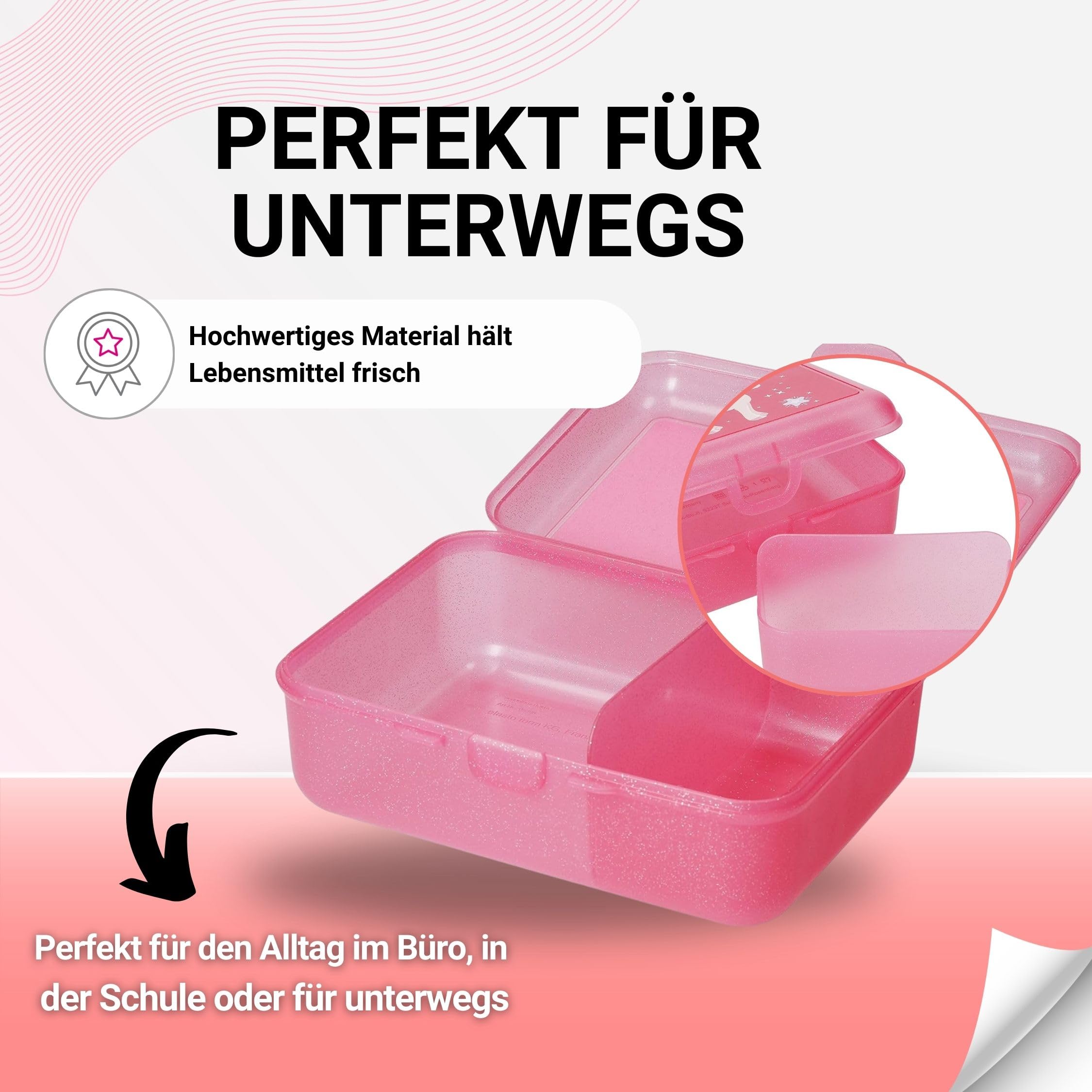 Set met 2 vierkante Kinderkommen Blush Roze Mushie