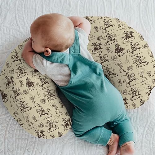Miniatura 2 de Fundas de almohada de lactancia vintage de vaquero para niños y niñas, botas de caballos occidentales, sombreros, fundas de almohada de lactancia