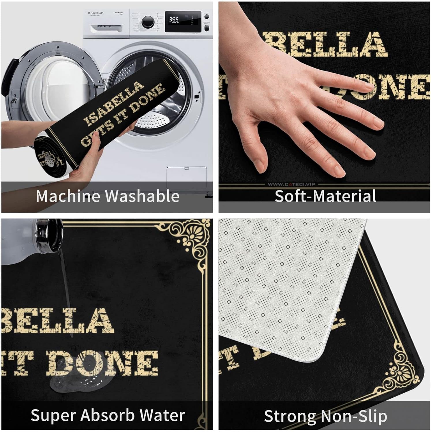 Doormat Indoor Entrance Funny Isabella Gets It Done Doormat Kitchen Farmhouse Rug Farmhouse Front Door Mat(Size:65X90CM), Colour, BCPTCTFFC-COLOUR-65X90CM