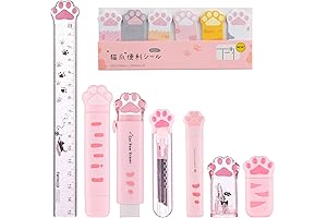 8 Pieces Kawaii Cat Paw School Supplies Set