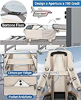 Zaino Da Viaggio KLOSTAIN 55x40x20cm 44L - Bagaglio A Mano Per Aereo, Uomo E Donna, Con Porta PC Fino A 17,3 Pollici - Foto 6