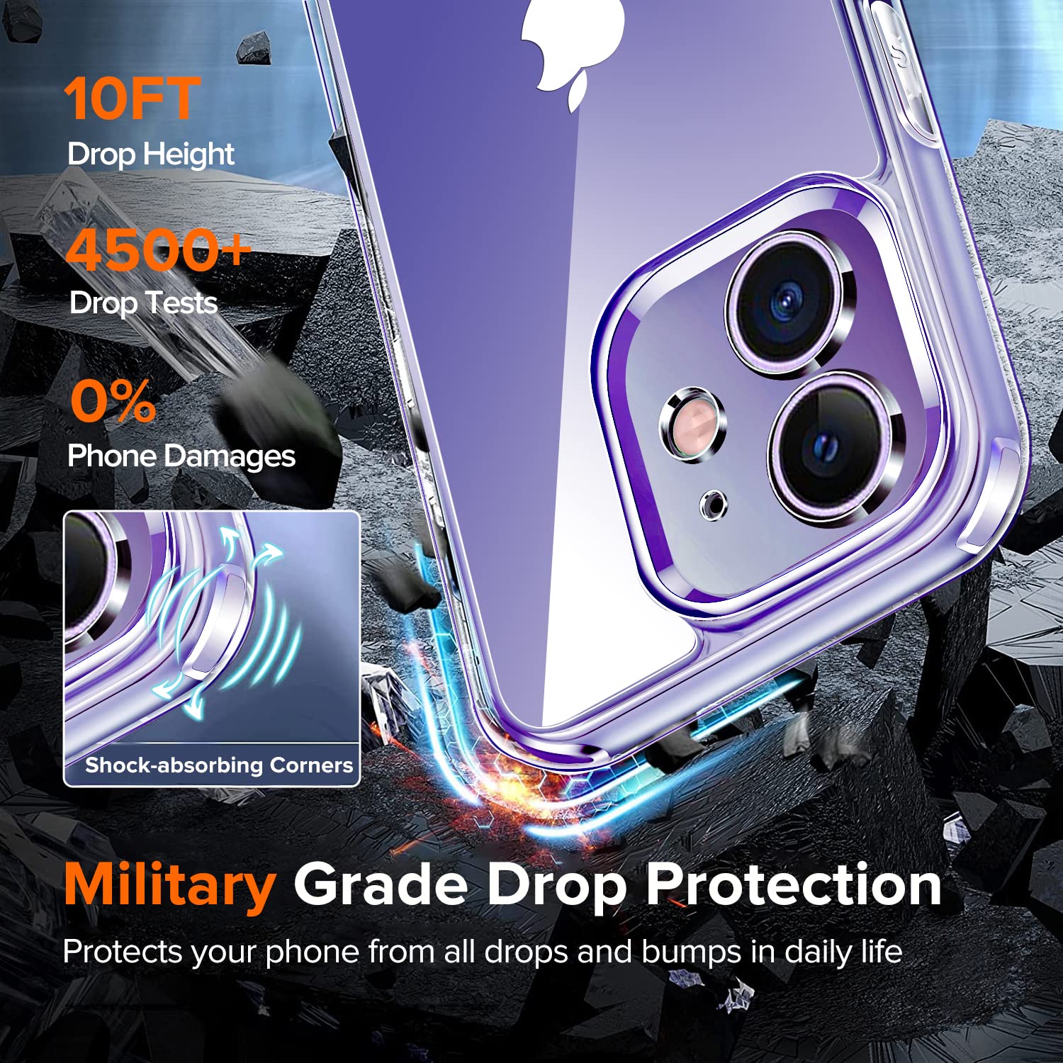 iVoler Anti Ingiallimento Chiaro Cover per iPhone 13 Pro Max