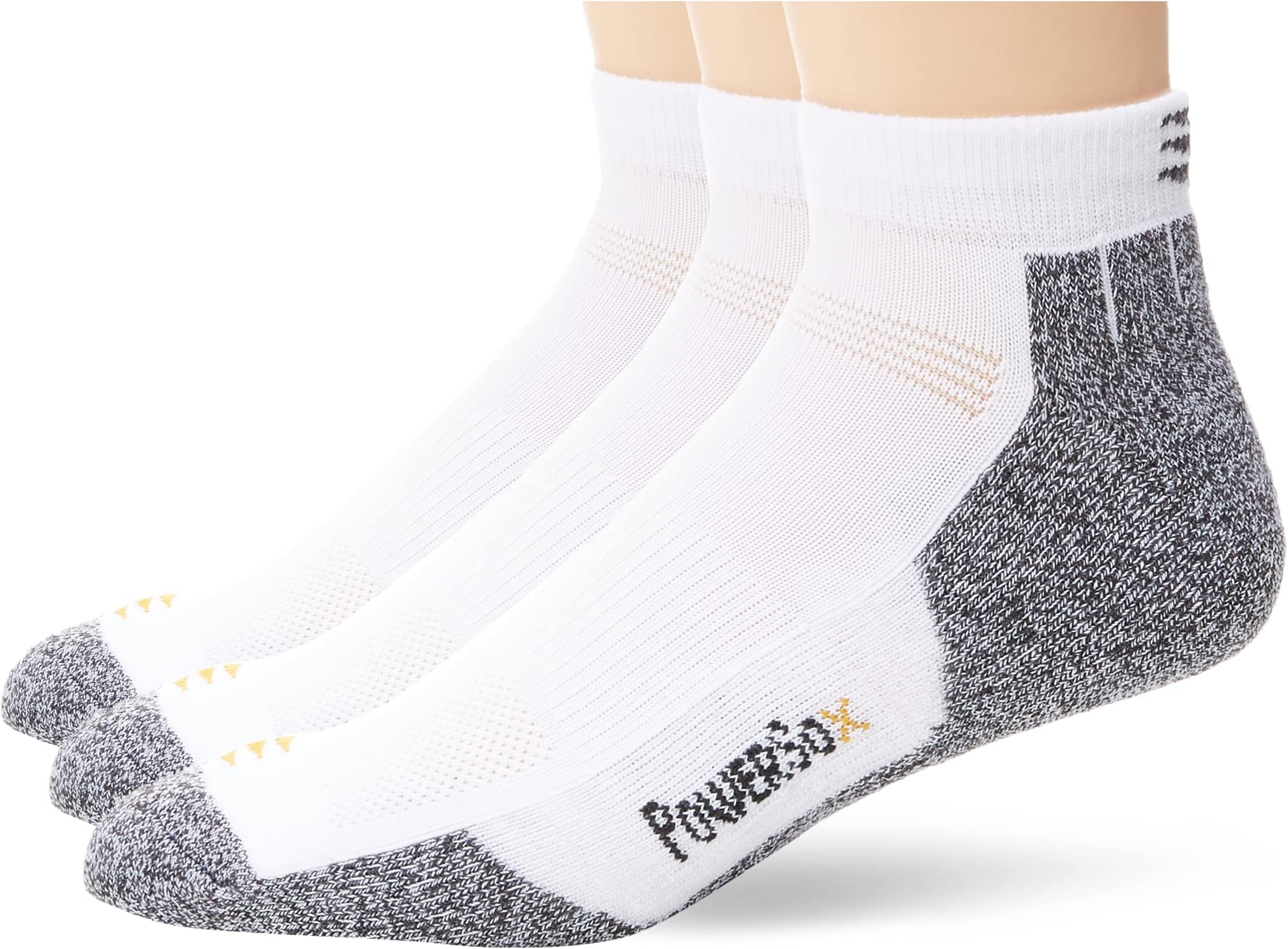 PowerSox Men's 3-Pack Powerlites Low Cut Socks with Moisture Control