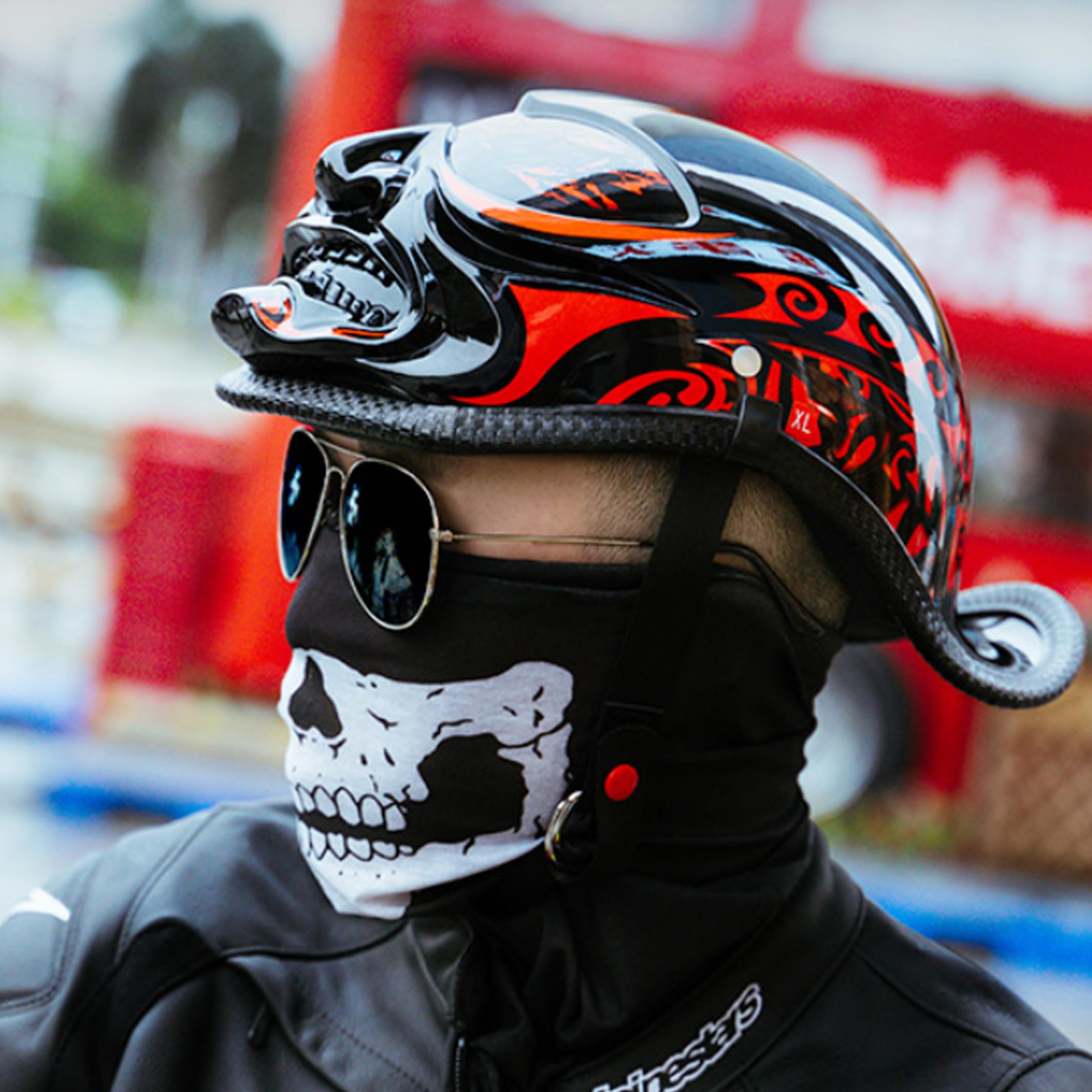 Demi-Casque de à Visage Ouvert pour Hommes et Femmes, Casque de Scooter cyclomoteur Cruiser Chopper, équipement d'équitation léger et Respirant