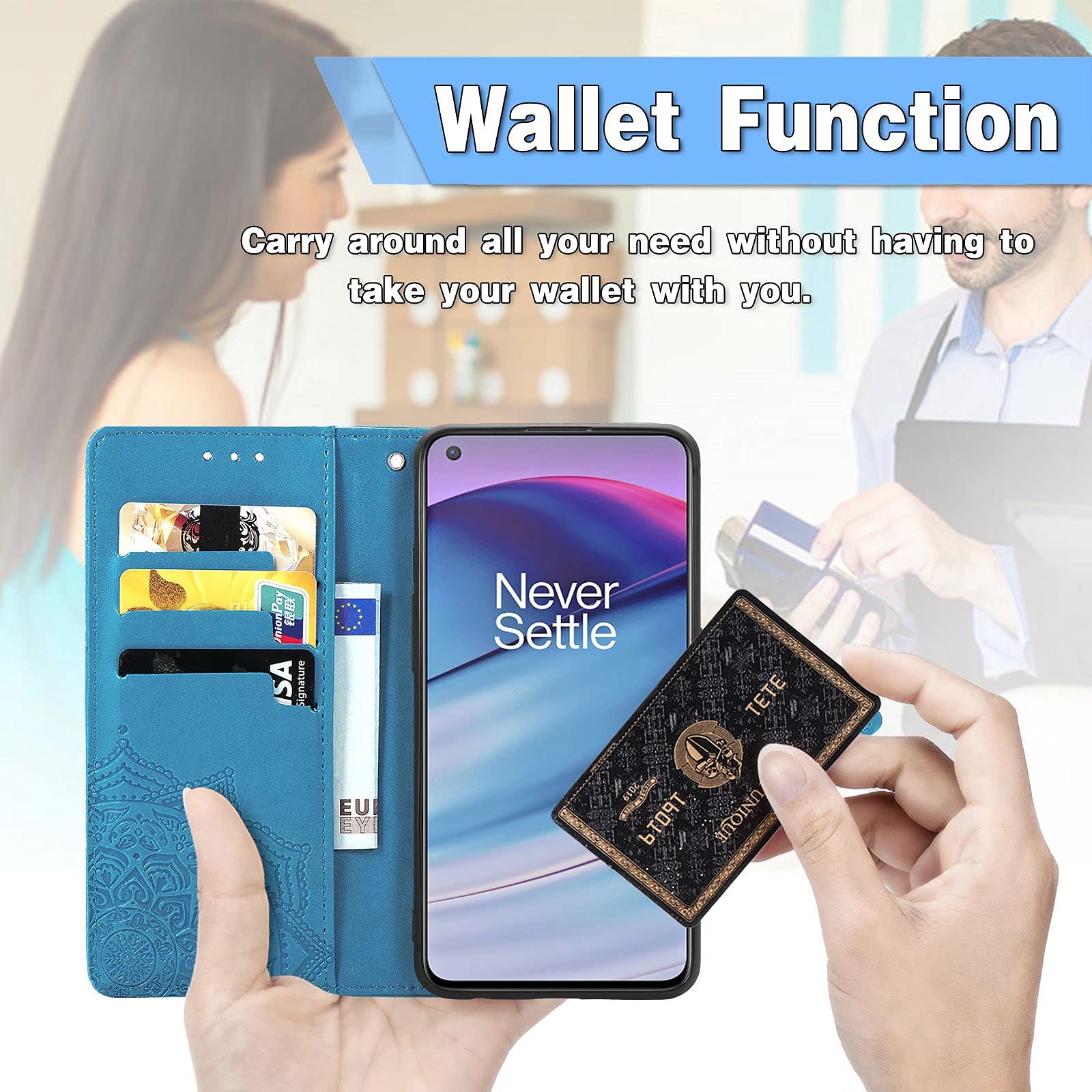 Cover Folio In Pelle Per CUBOT P60 – Portafoglio Con Slot Per Carte E Supporto – Custodia Premium Con Chiusura Magnetica – Nero - 2